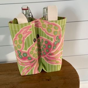 Salt and Palms canvas beverage tote bag.